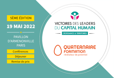 Quaternaire Formation, partenaire des Victoires des Leaders du Capital Humain - Croissances & Territoires ;e 19 mai 2022