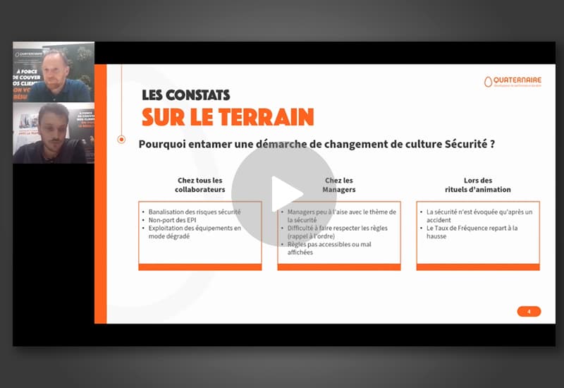 Replay - Webinaire : pourquoi Martin sait manager la sécurité au travail dans son périmètre ? - Extrait du webinaire avec un bouton play